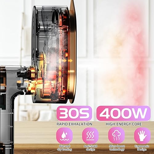 Miniatura 2 de Mini plancha de viaje para ropa, plancha portátil de mano a vapor con planchado seco y húmedo para ropa de negocios en el hogar (verde)