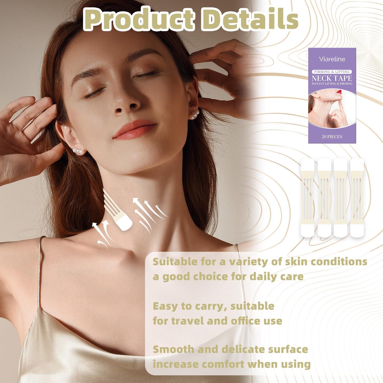 4 PCS Neck Lift Tape, with 20pcs Replacement Tapes - Image 2
