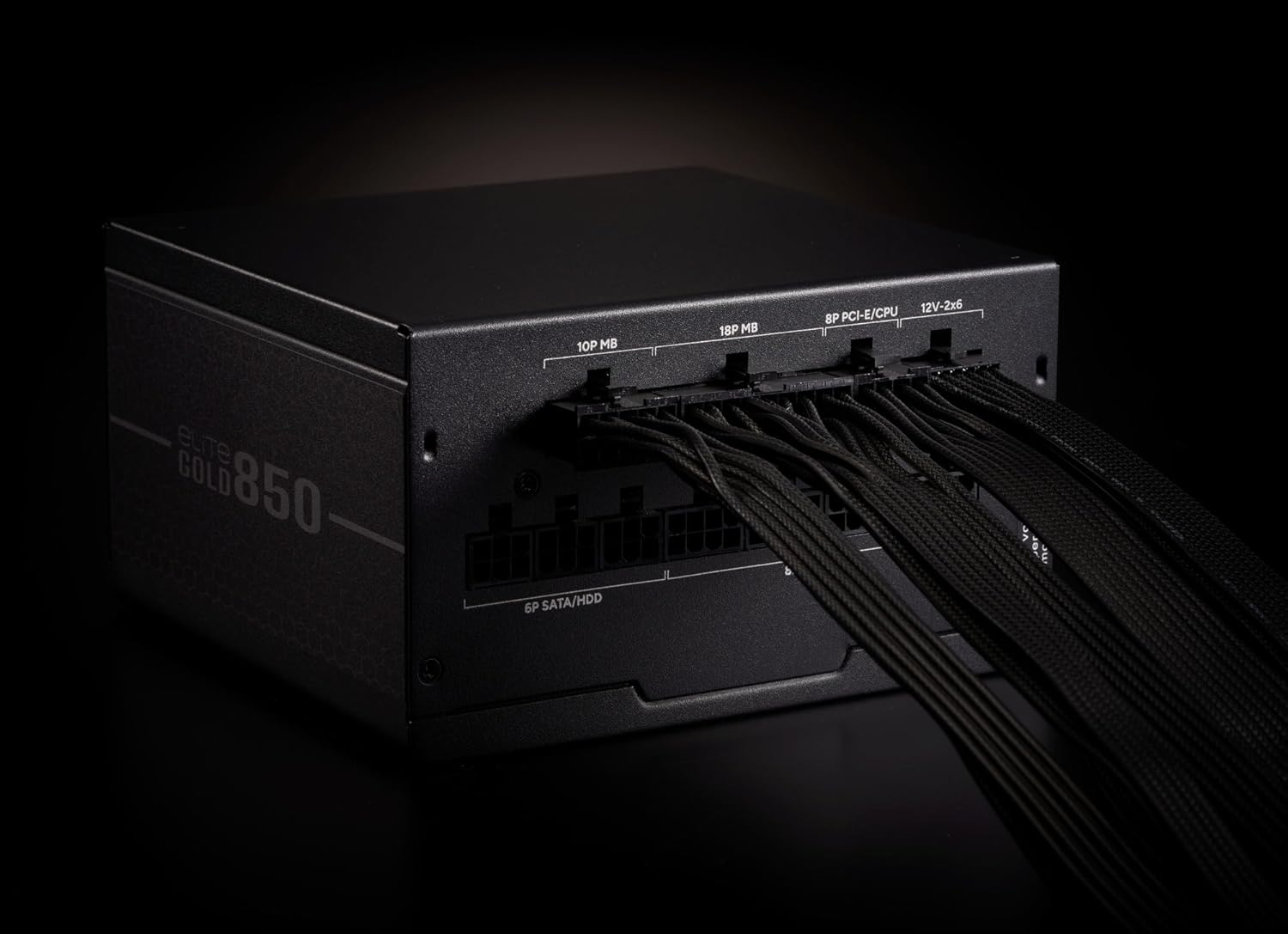 Cooler Master ELITE Gold 850W PSU with cables connected