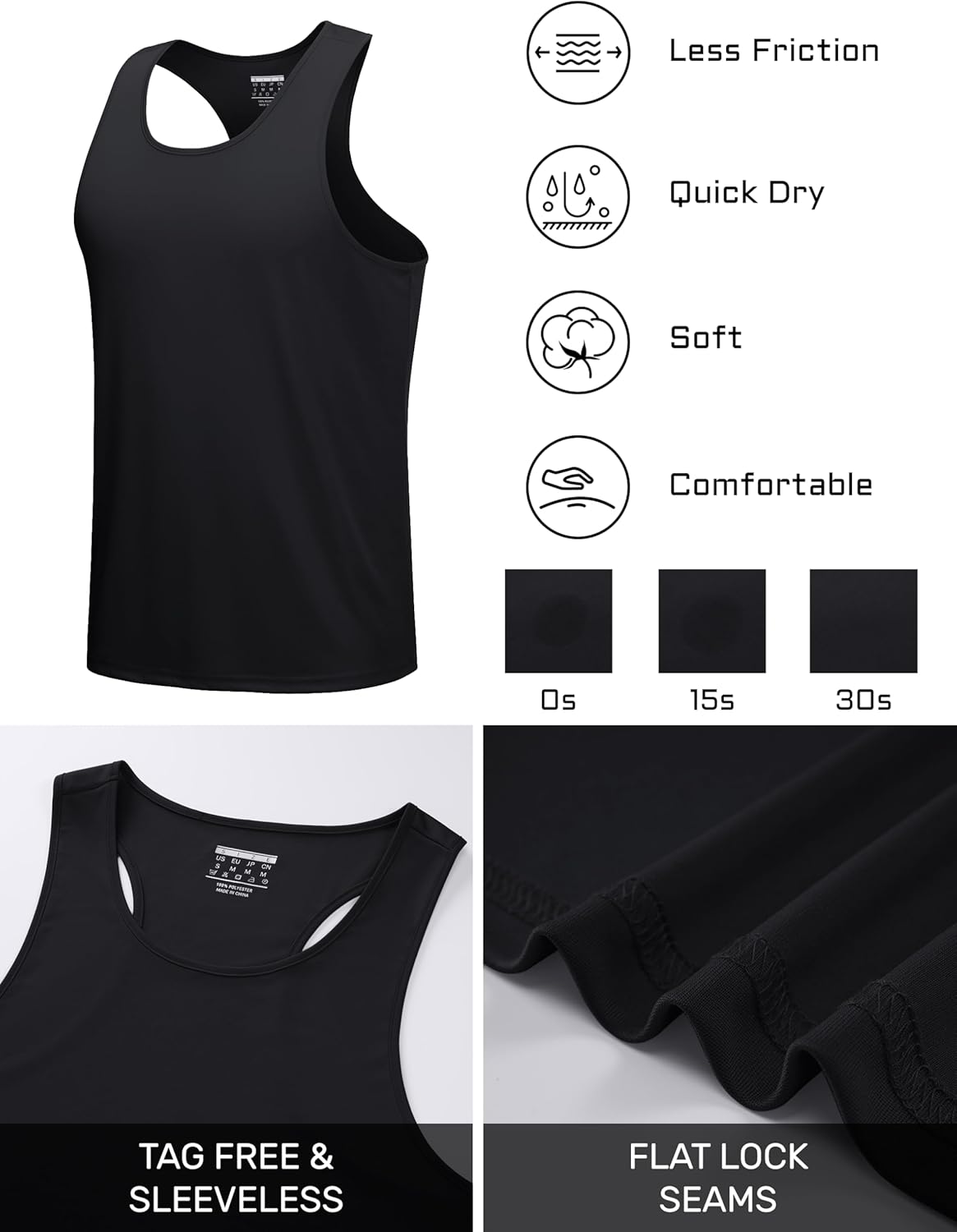 TACVASEN Men's Y-Back Dry Fit Tank Tops Workout UPF 50+ Sleeveless Shirts Muscle Gym Running Vest Athletic Tank Tops - Image 5
