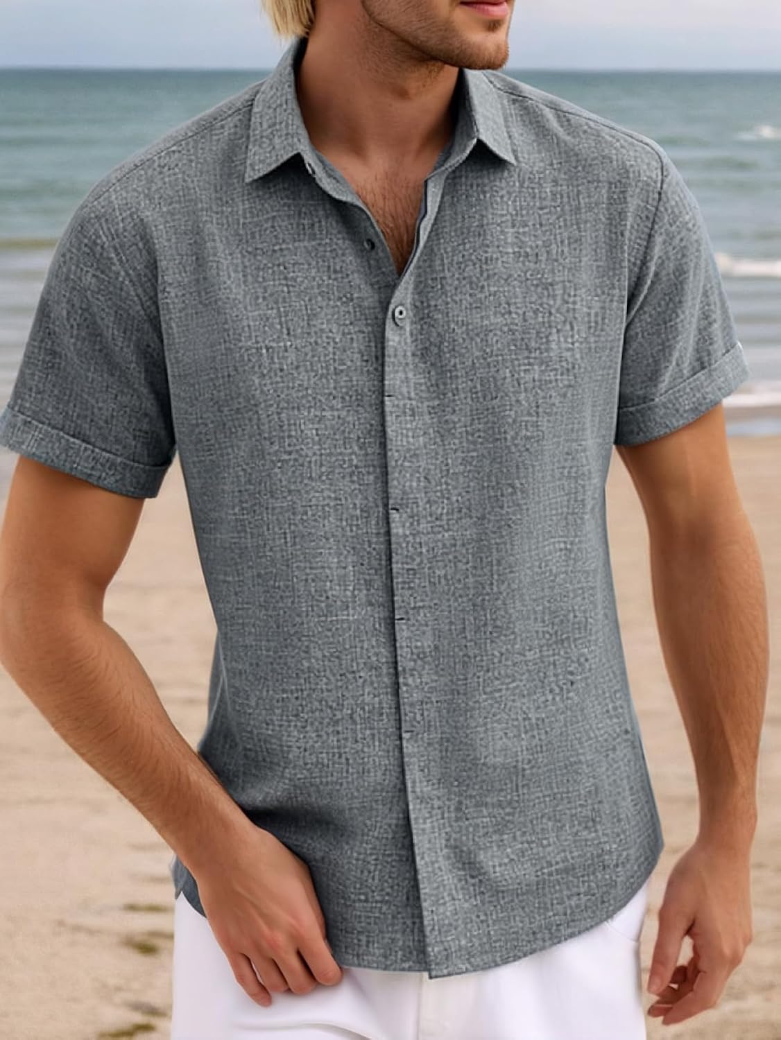 Camisa masculina de linho de manga curta casual com botões para homens verão praia casamento camiseta leve masculina casual em promoção! Veja a oferta e mais achadinhos de Camisetas 2 Hoje é o melhor dia para comprar Camisa masculina de linho de manga curta casual com botões para homens verão praia casamento camiseta leve masculina casual com aquele preço maroto! Promoção! Aproveite a oferta! 2