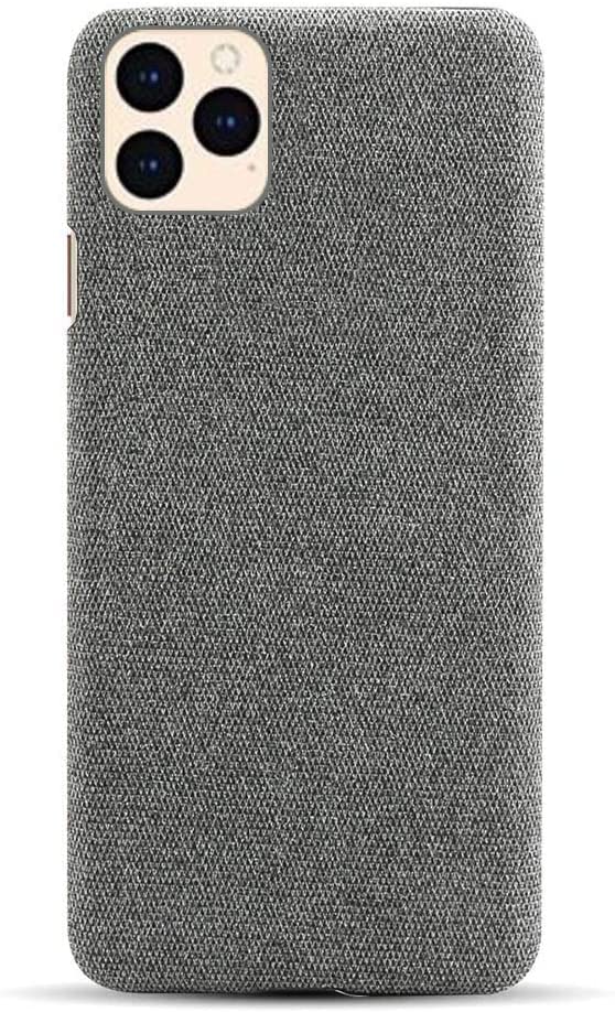 Housse iPhone 12 Pro en tissu premium gris - Coque rigide antichoc haute finition 6,1"