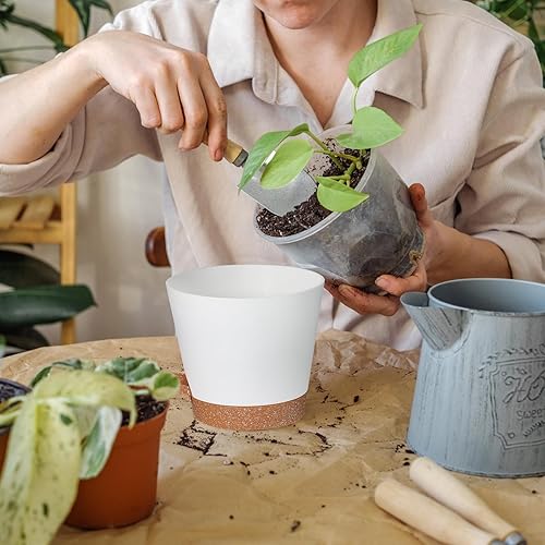 Miniatura 6 de SE SUN-E Macetas de riego automático para todas las plantas de interior, macetas de plantas de flores con orificio de drenaje y depósito, maceta de
