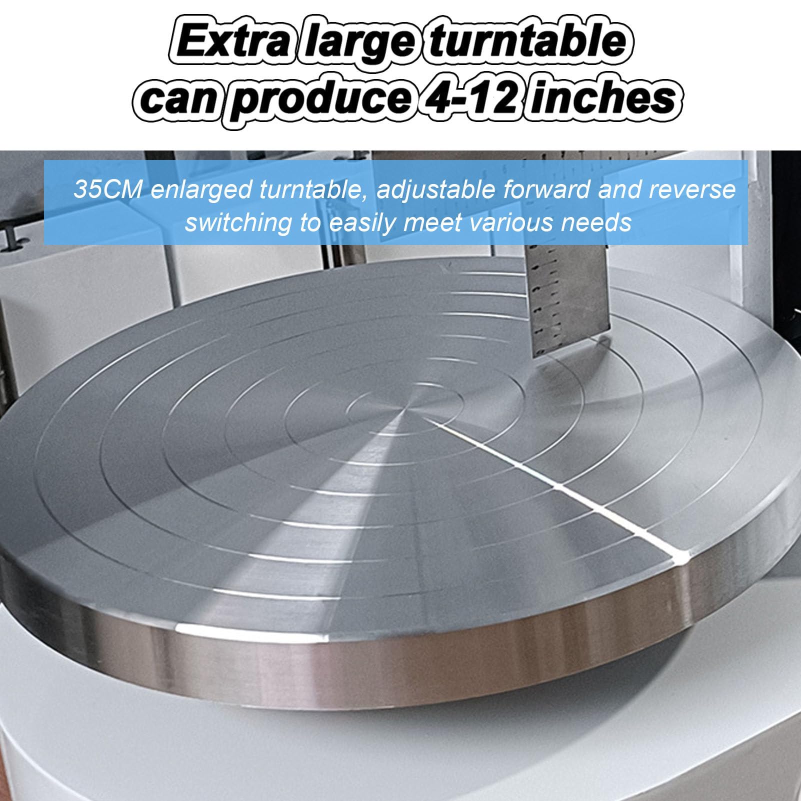 Machine à glacer Automatique pour gâteaux de 10 à 30 cm, idéale pour étaler, décorer, enrober, Lisser et racler la crème au Beurre des gâteaux - Parfaite pour décorer gâteaux et Pains avec d