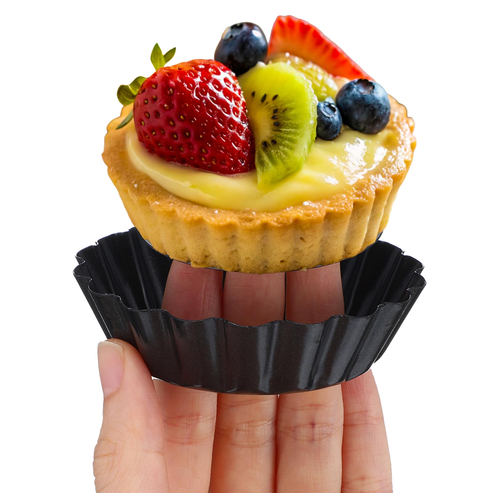 Mini-Kuchenformen mit abnehmbarem Boden, rund, antihaftbeschichtet, Quicheform, Backgeschirr, Ei, Tarte-Formen, geriffelte Seite, kleine Quichepfannen, Stahl, Mini-Kuchenformen für Kuchen, Mousse