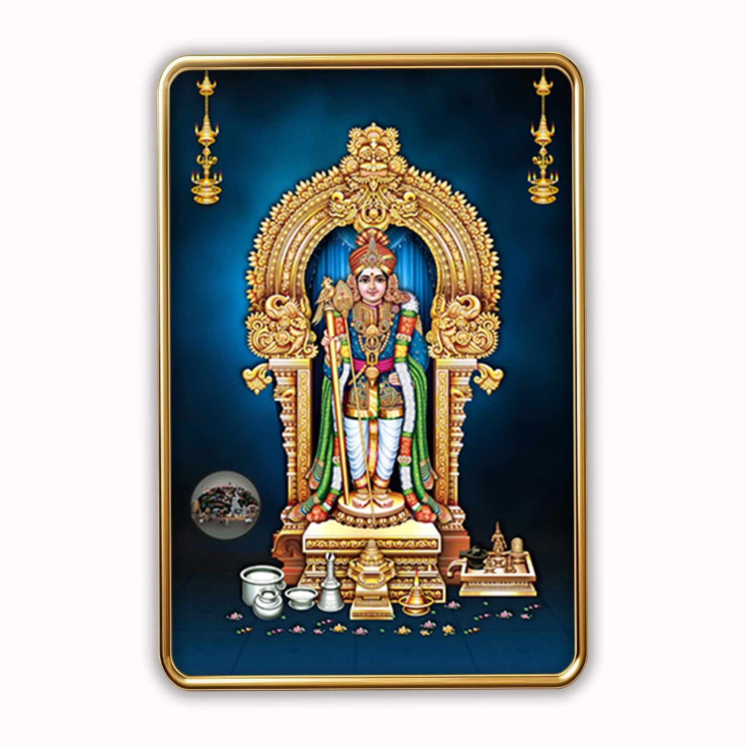 Rajasthani Village Photo Frame - Gold & Sparkle -13