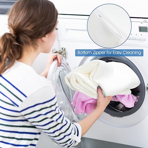 Miniatura 5 de Giantex Tapón de almohada de cuña para cama almohada triangular larga de tamaño Queen con práctico bolsillo lateral funda extraíble cierra el