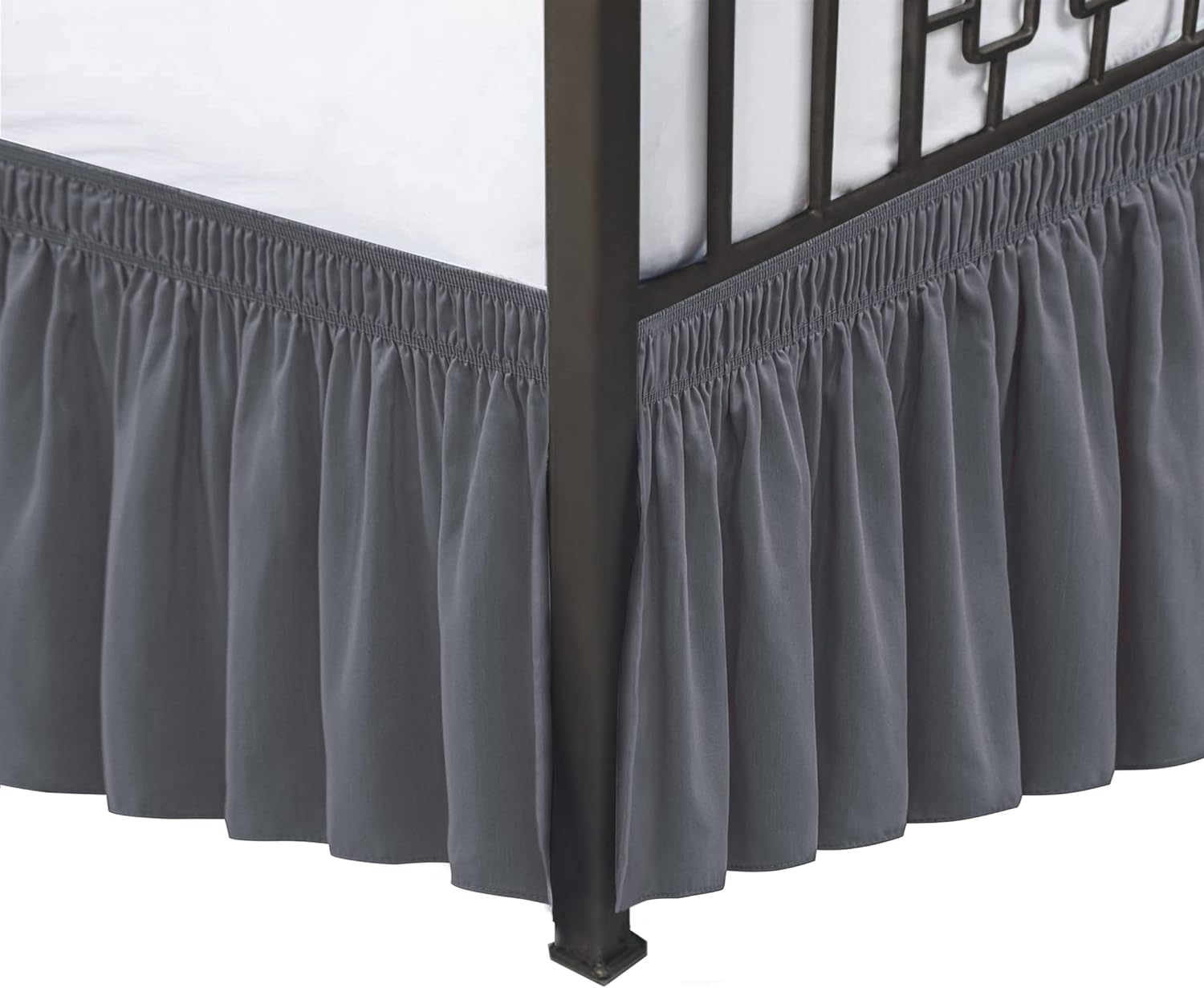 Biscaynebay Wrap Around Bed Skirts with Split Corners for
