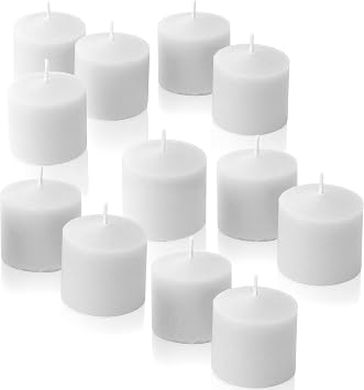 Fresh Linen Scented Votive Candles, Set of 12-1.25" Wax Candles for Home, Scented 10 Hour Burn Time - Aromatherapy, Spa Ambiance, Table Centerpieces & Home Decor