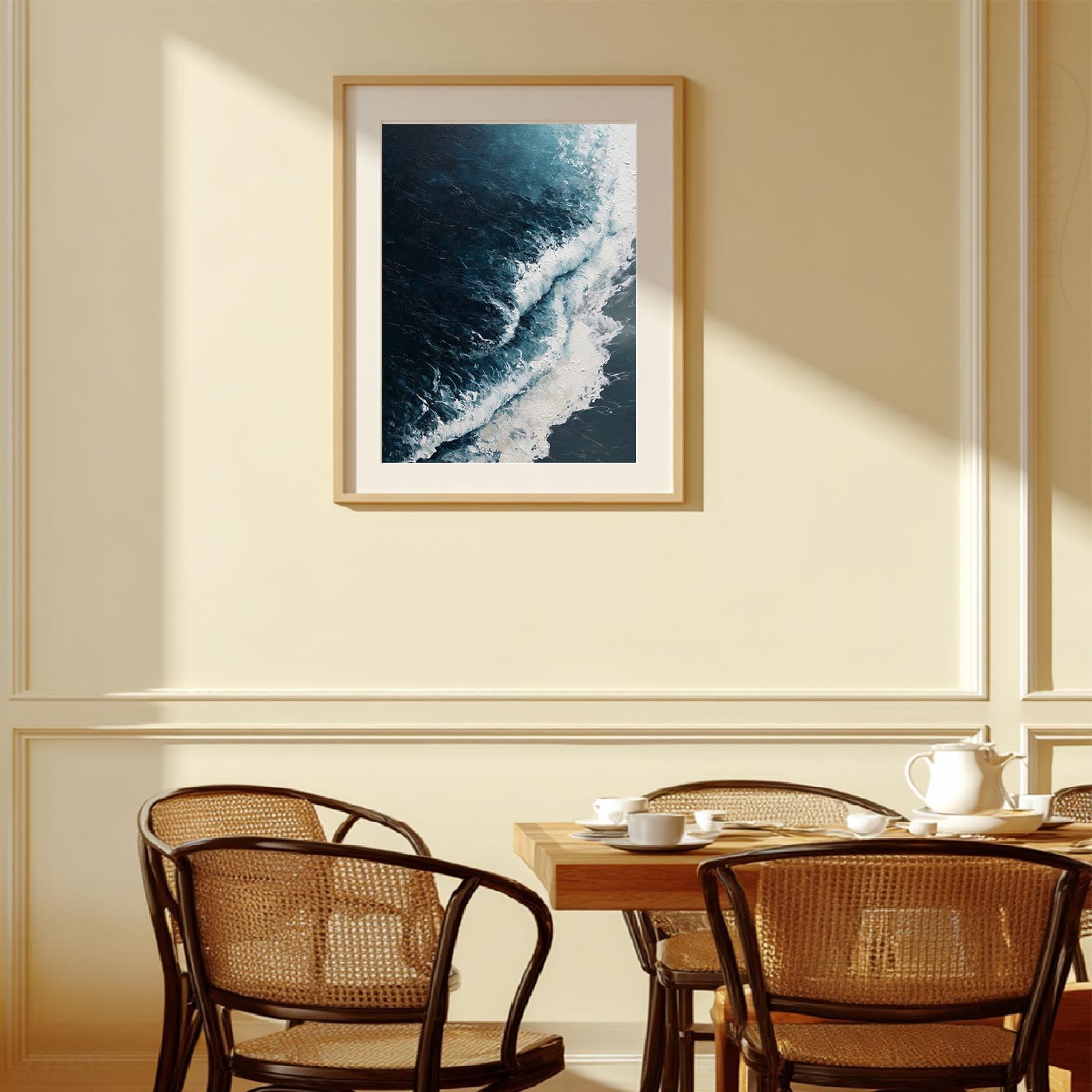 YLHKME Bilder Auf Leinwand, Abstrakte Schwarz Weiße Wellen Leinwandbilder Kunstdruck Wandbilder Für Wohnzimmer Schlafzimmer Wohnkultur Deko (80X120CM,Ohne Rahmen)