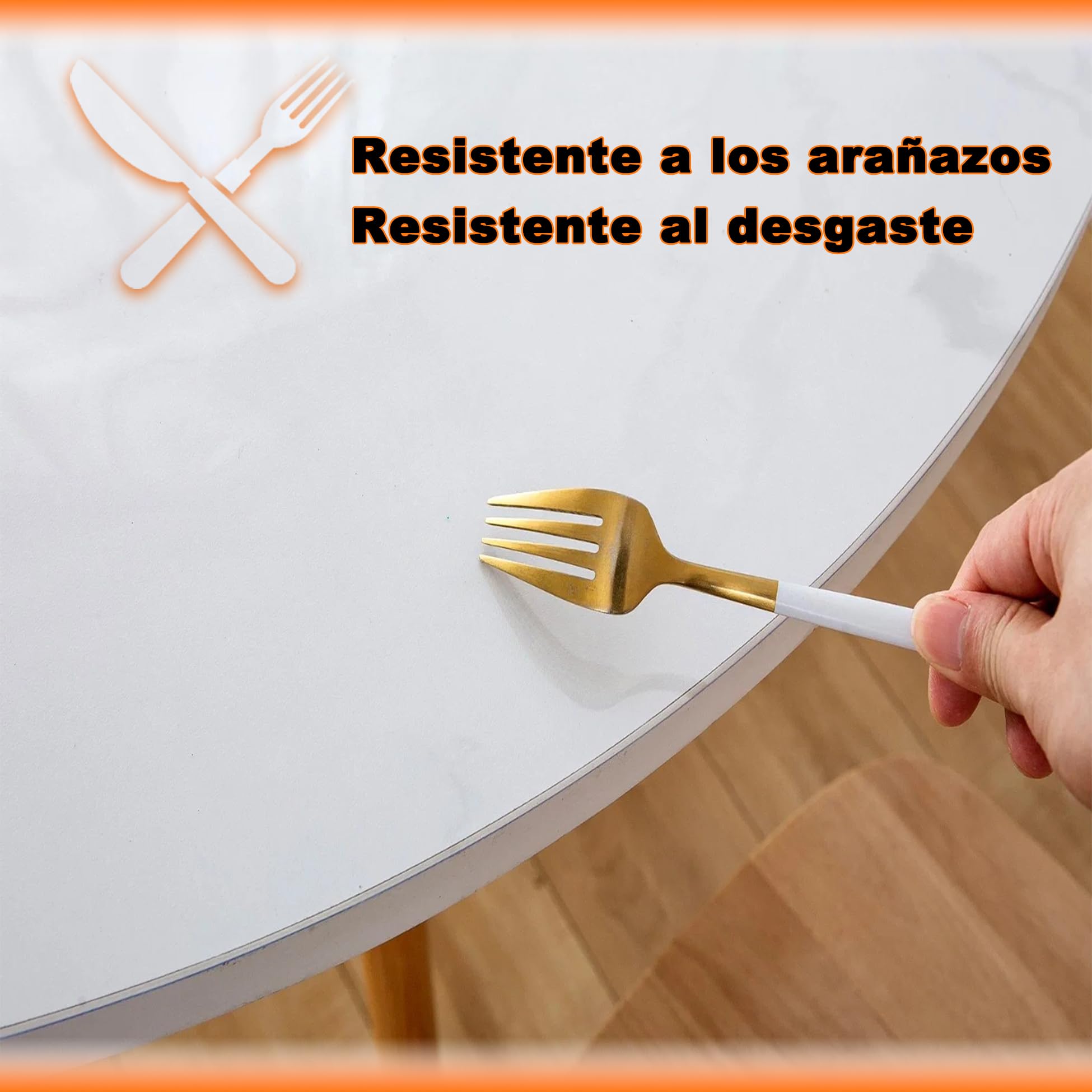 Runde transparente PVC-Tischdecke, 120 cm, 3 mm, auslaufsicher, umweltfreundlich, rollbar, für Holz und harte Böden, transparente Schutzhülle für runde Tische