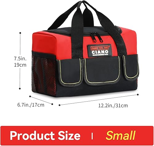 Miniatura 2 de Bolsa de herramientas pequeña de 12 ", diseño de 8 bolsillos, bolsa de herramientas suave, bolsa de trabajo de pequeña capacidad para herramientas