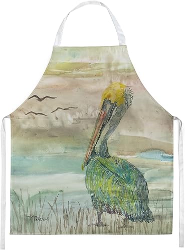 Caroline's Treasures SC2012APRON Pelican Sunset Delantal de cocina, servidor de cocina, horneado, manualidades, jardinería para adultos, mujeres y