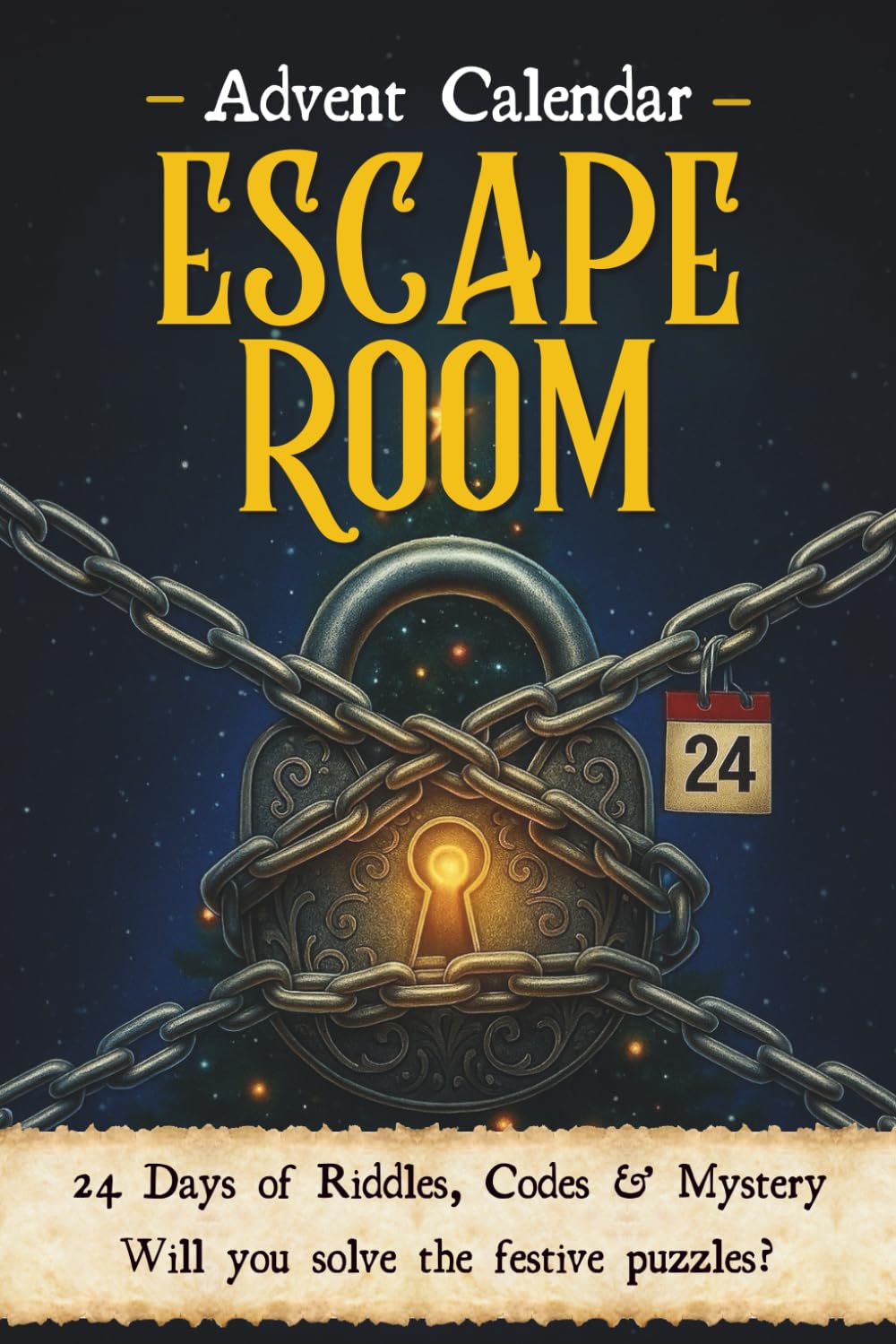Escape Room Advent Calendar: Countdown to Christmas with 24 Interactive Puzzles - Riddles, Logic, Codes & Mystery (3 Activities a Day)
