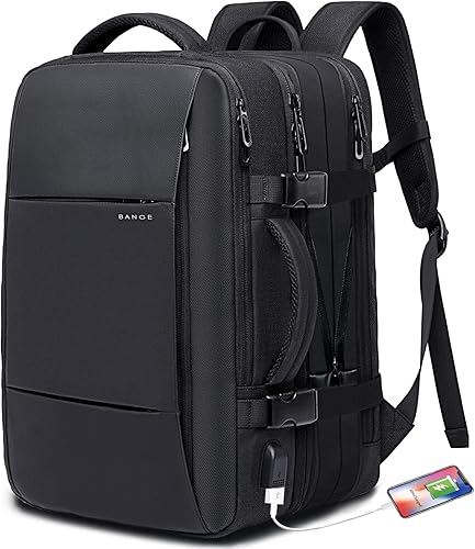 Miniatura 8 de Mochila de transporte de 35-45L para fin de semana mochilas de viaje de 173 pulgadas para laptop bolsa expandible de negocios para hombres y mujeres