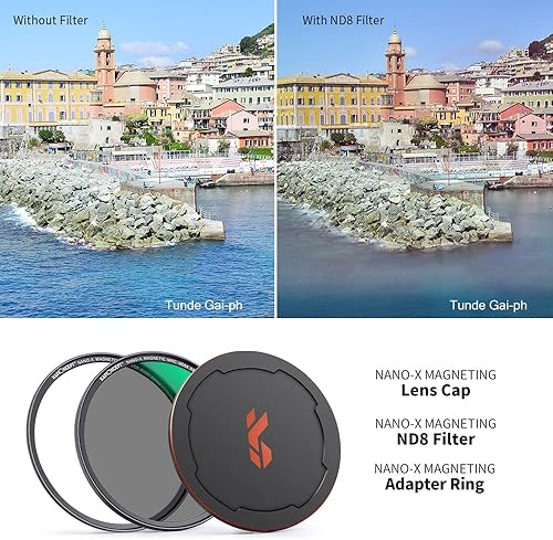 Miniatura 6 de K&amp;F Concept Filtro de lente ND8 de intercambio magnético de 2.638 in (filtro de densidad neutra fija de 3 paradas) Filtro de lente resistente a los
