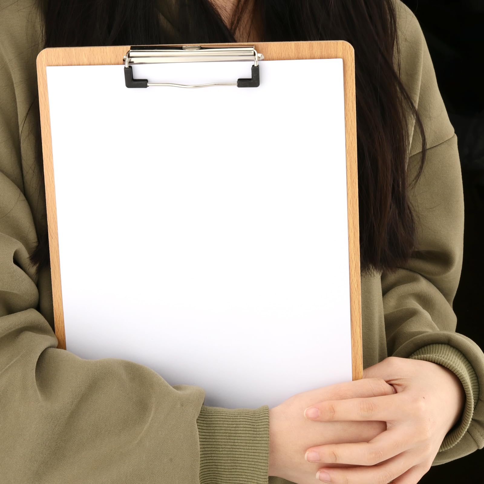 JEUIHAU Lot de 12 planchettes à pince A4 en bois durable, porte-bloc de qualité avec poignée à ressort robuste et trou, Porte Bloc Format A4 pour bureau, travail, salle de classe, affaires,