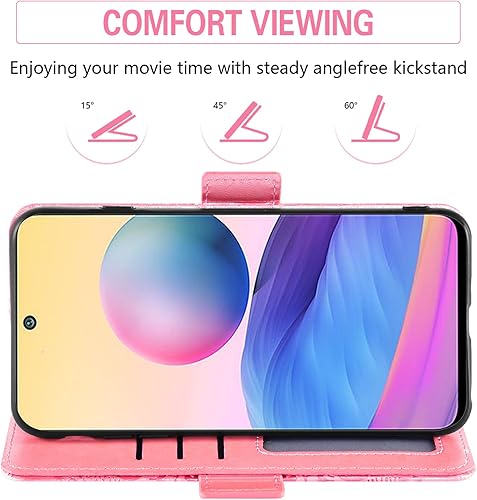 Miniatura 4 de Asuwish Funda de teléfono para Xiaomi Redmi Note 10 5G con protector de pantalla de vidrio templado y billetera de cuero con diseño de flores,