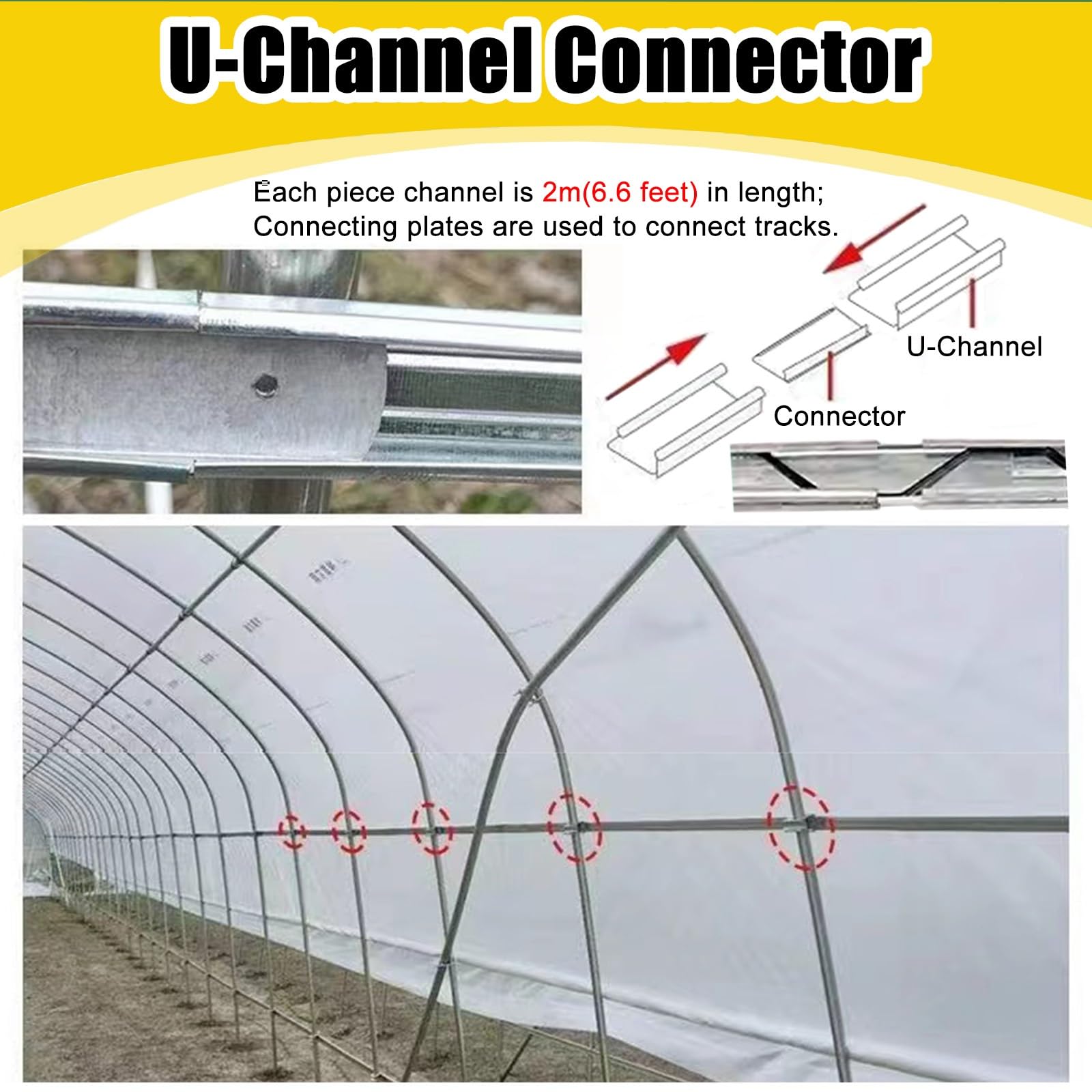 Ce Fil de Verrouillage ondulé en Aluminium pour Rail de Serre printanier, Pinces de Fixation pour Cadre de Serre, Polyvalent pour jardiniers/Agriculteurs/bricoleurs (177 pi/54 m)