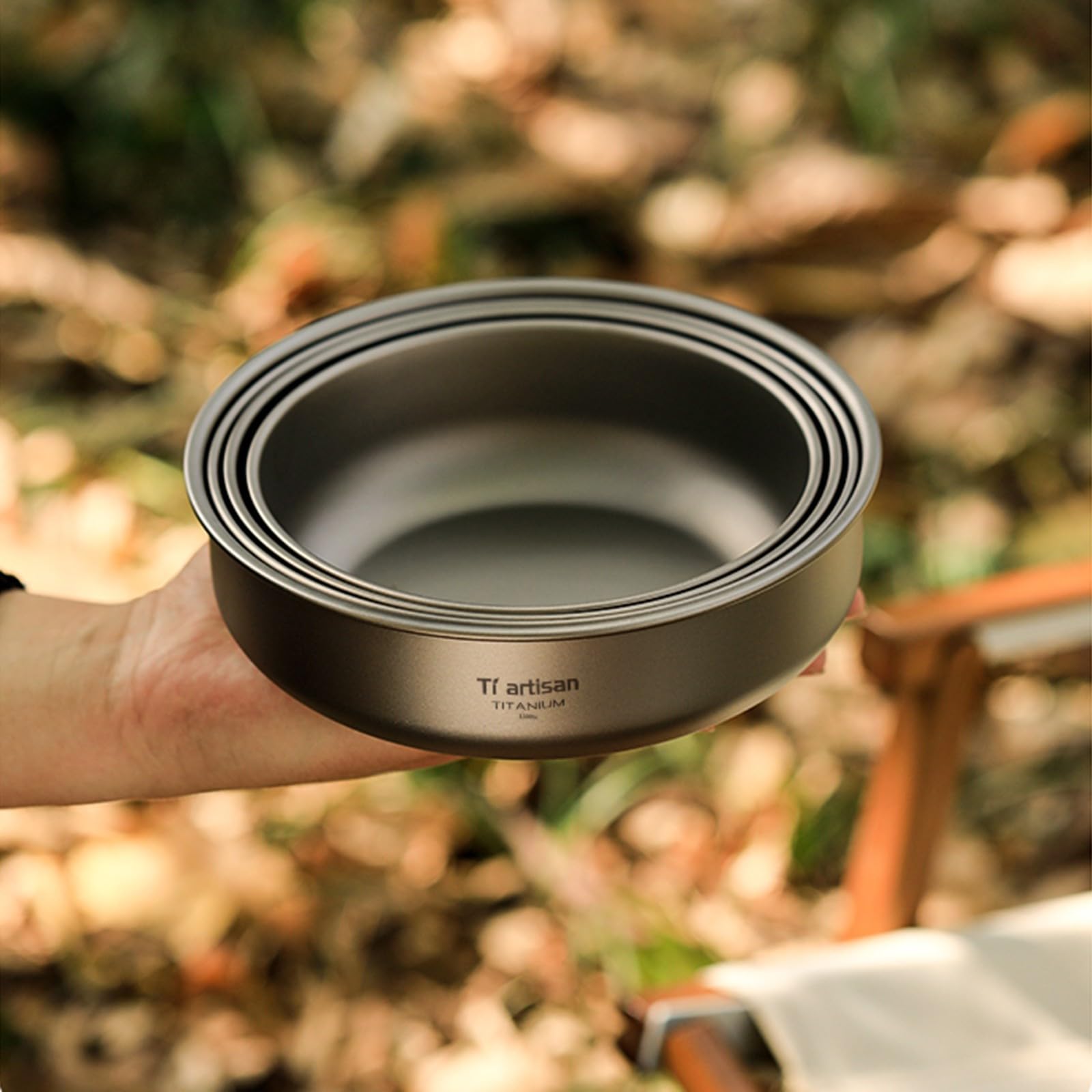 DAZZLEEX Ta3709 - Cuenco de titanio, placa de titanio para camping y senderismo, 0,5 mm (900 ml)