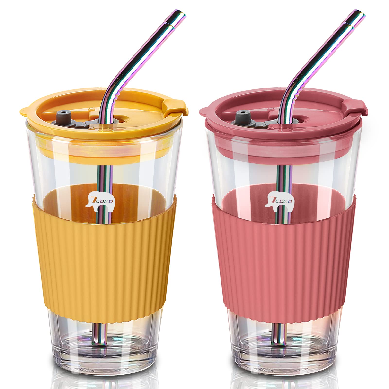 Lot de 50 gobelets en plastique de 473 ml avec couvercles et pailles, pour boissons froides, jus, milkshakes, smoothies (50, 473 ml Lot de 50 gobelets en plastique de 473 ml avec couvercles et pailles, pour boissons froides, jus, milkshakes, smoothies (50, 473 ml