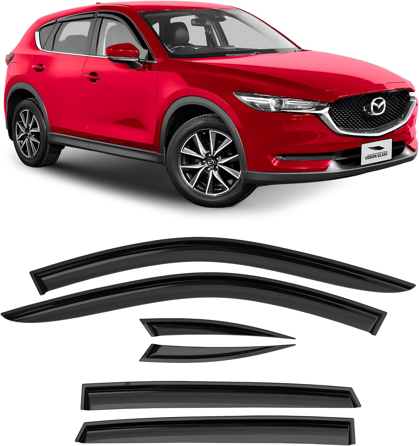 Voron Glass Tapeon Extra Durable Rain Guards for Mazda CX5 20172024