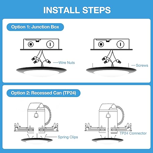 Miniatura 6 de ECOELER Paquete de 10 luces LED de techo empotradas de 6 pulgadas, luz de disco LED regulable con clasificación húmeda, 16.5 W, 1000 Lm, 3000 K