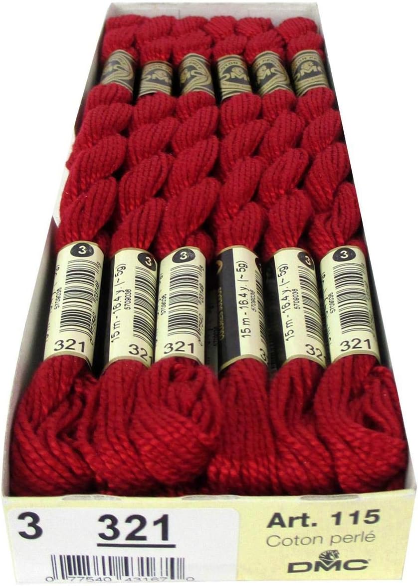 Dmc Pearl Cotton Skein Size 3 16.4yd-Red