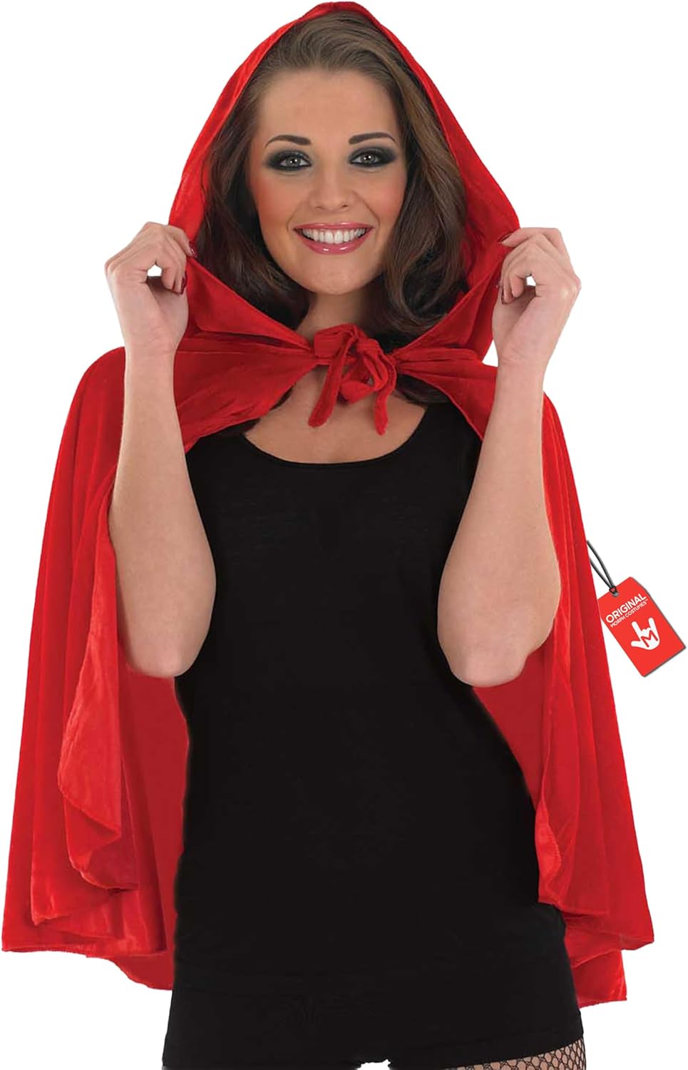 fun shack Red Cape, Red Riding Hood Cape Women, Adult Little Riding Hood Costume, Short Cloak, Womens Halloween Costumes