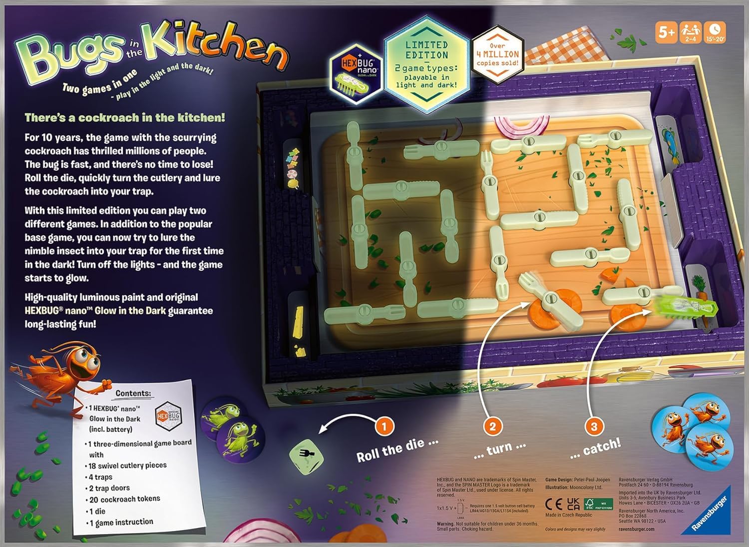 Ravensburger - Insectes qui brillent dans le noir dans la cuisine - Jeu de société pour enfants à partir de 6 ans - Jeu pour 2 à 4 joueurs - Édition spéciale