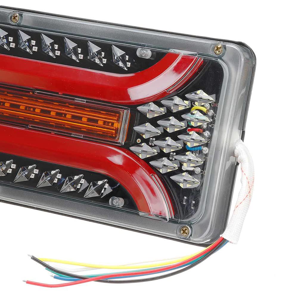 AIVYNA 2 PZ 24 V LED Dinamico Auto Camion Fanale Posteriore Segnale di Girata Luci Freno Posteriore Segnale di Retromarcia Lampada Rimorchio Camion Bus Camper Caravan