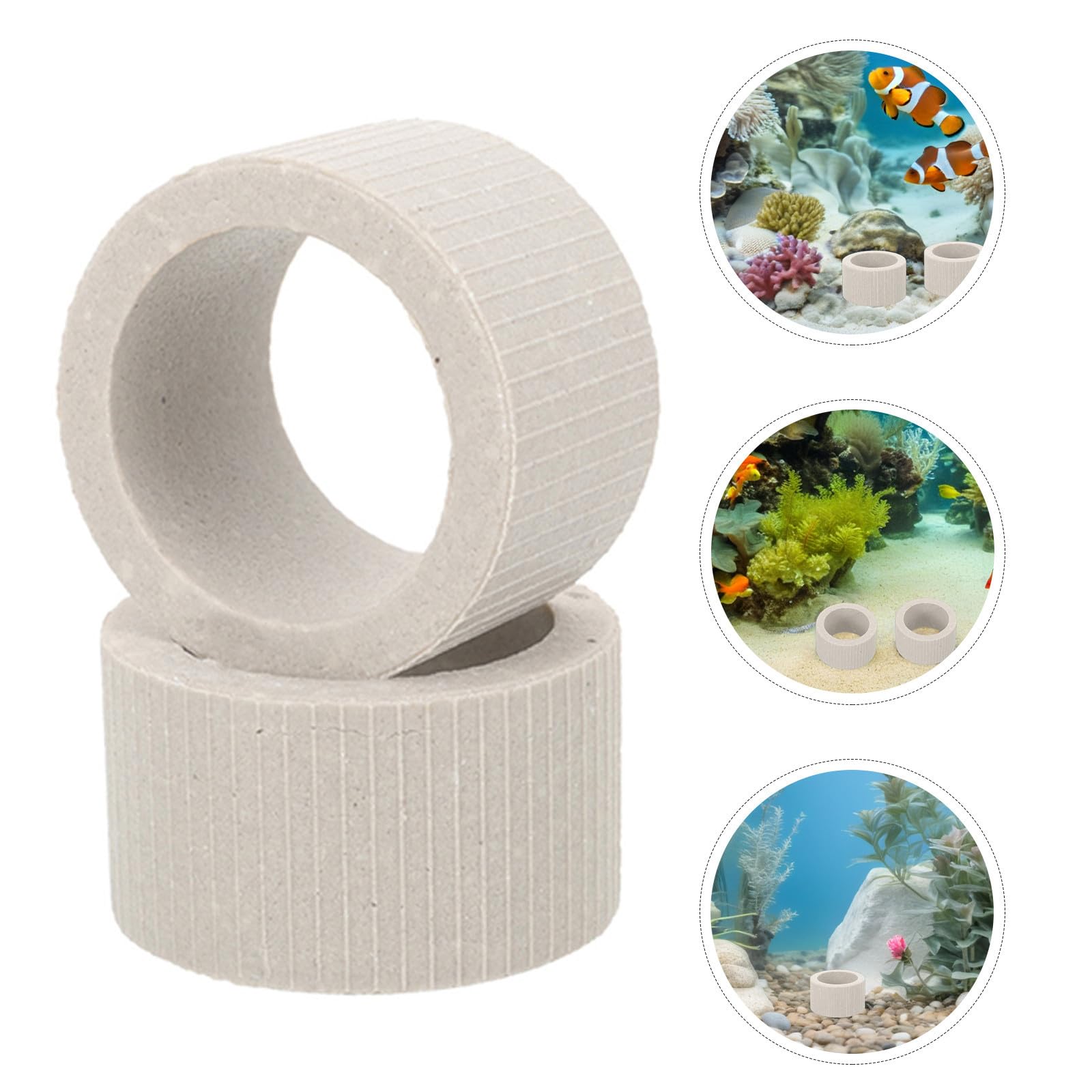 LALAFINA 30 Unidades Anillo Fijo para Acuario de Cerámica para Plantas Acuáticas Instalación Simple y Versátil, Adecuado para Acuarios y Tanques de Agua Salada