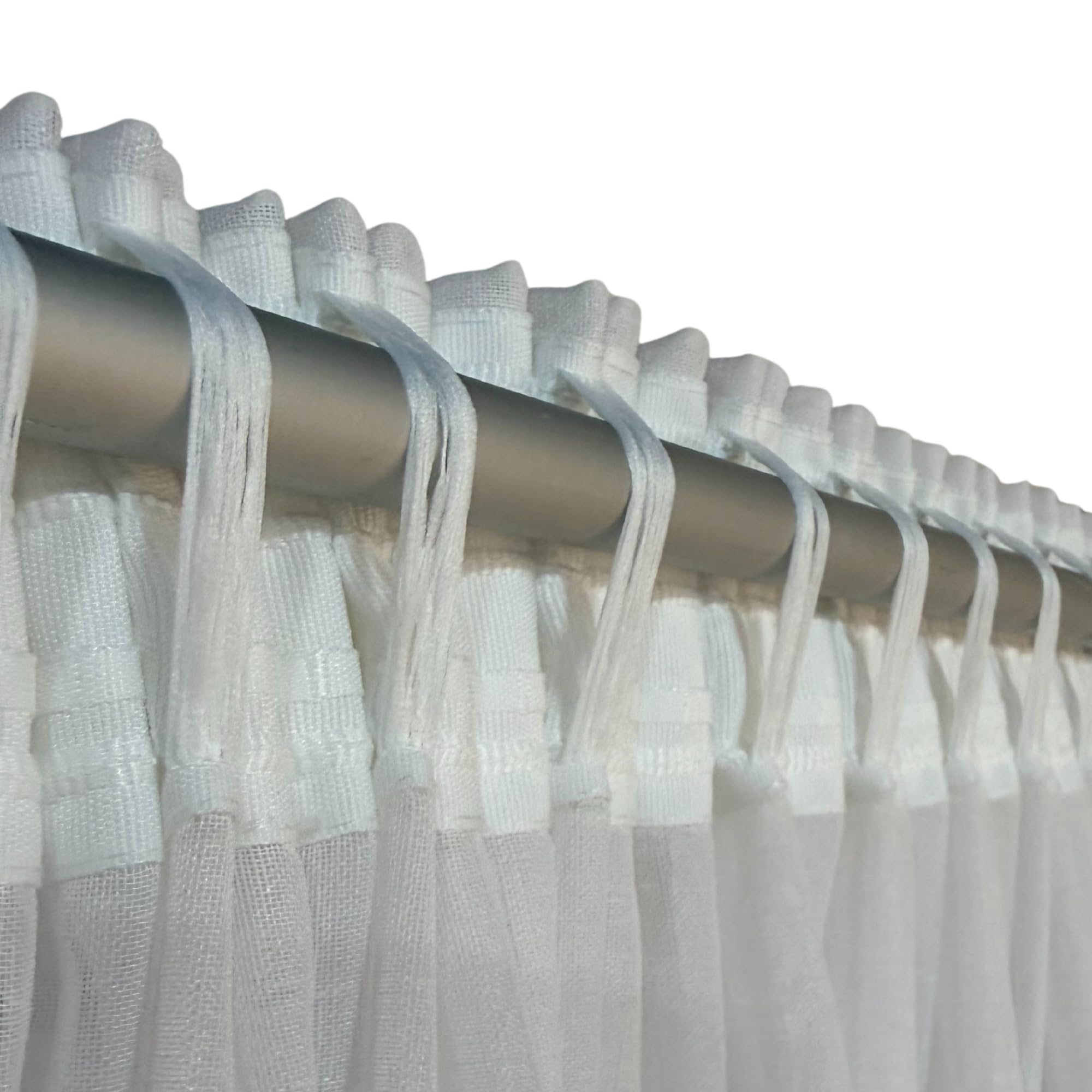 Weiße Leinenoptik Gardine mit Universal Kräuselband & Bleiband–Transparenter Vorhang für Wohnzimmer&Schlafzimmer–Lichtdurchlässig, Pflegeleicht,in verschiedenen Größen erhältlich (190 x 200 cm (HxB))