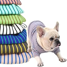 FRENCH FRENCH KM949TS 6 Colors to Choose Fleece, Bordered T-Shirt, Dog Clothes, Mock Neck, Warm, Soft, French Bulldog Clothes, Autumn, Winter, Medium-sized Dogs, Small Dogs, Striped Pattern, Daily Loungewear, Fleece, Fashionable, Cute Dog Wear, Pet Clothes, Pet Clothes, Pug Brown, Large