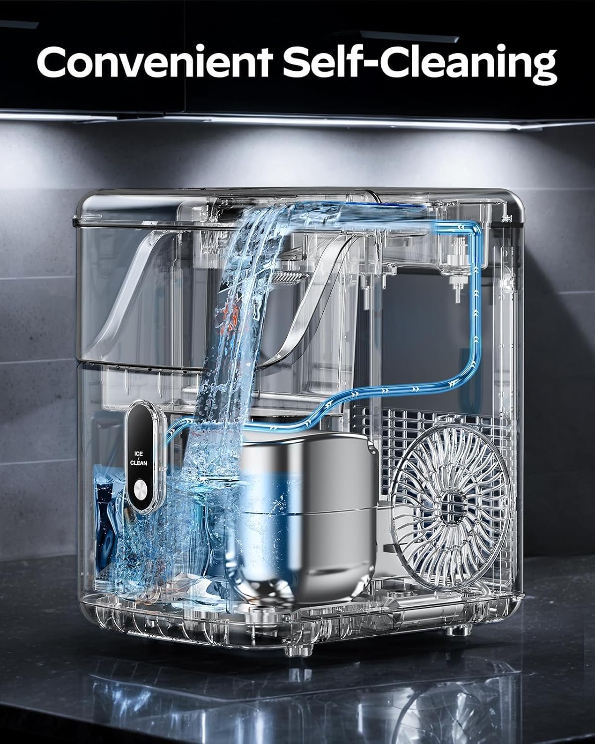 Silonn Nugget Ice Maker Countertop With WiFi Function - 44lbs/24h Crushed Ice Machine, Front Pull-Out Water Tank & Removable Basket, Stainless Steel Finish For Home Kitchen on Fridge.com - View 6