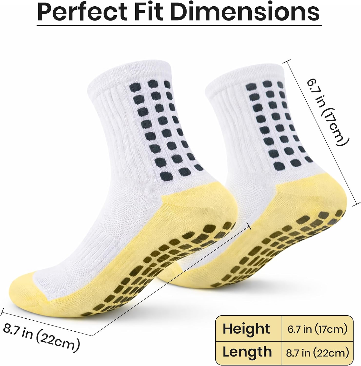 Grip Soccer Socks Anti Slip Sport Sock with Silicone Grip Pads for Athletic Breathable Cushioned Non-Slip Grip Socks
