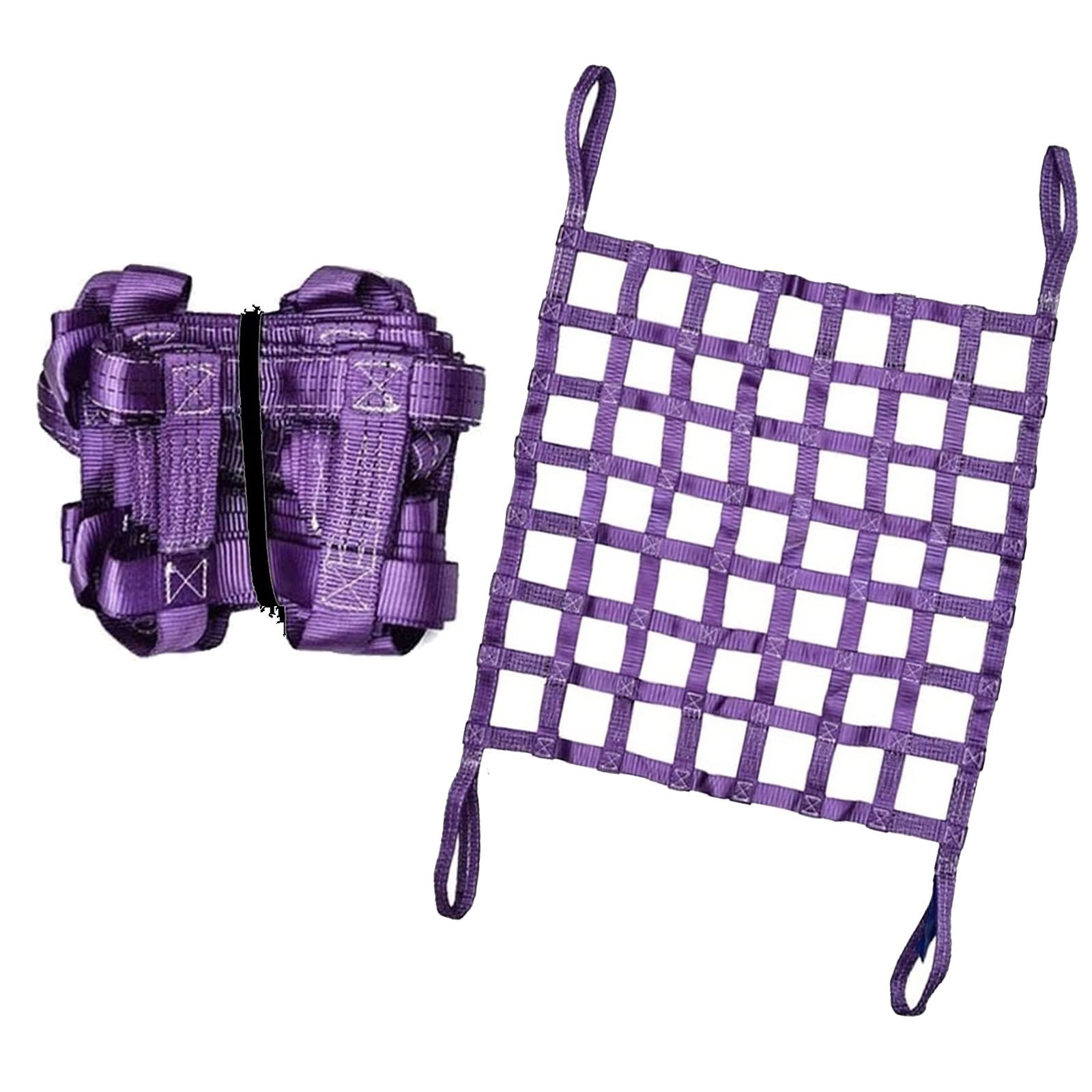 WQPMNYG Cargo Lifting Net Straps - Elastic Polyester Storage Net for Heavy Loads - Ideal for Loading and Unloading - 1.5m x 1.5m, Load Capacity 2t