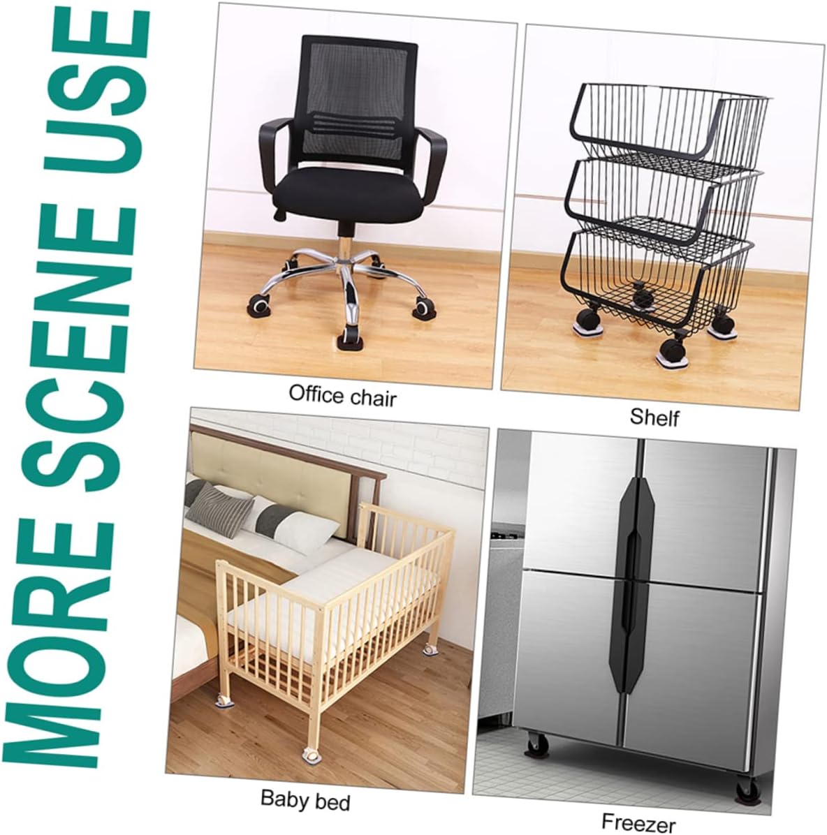 Generic 30pcs Chair Wheel Stoppers Felt Caster Cups for Hardwood Floors Non- Furniture Feet Pads for Sofa Bed Office Chair Strong Against Sliding