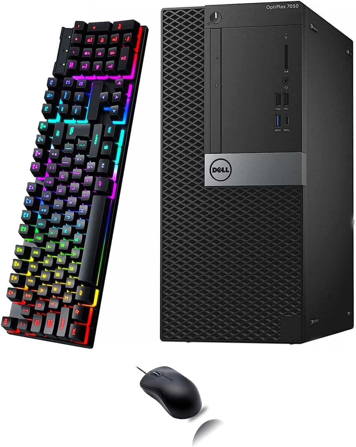 Renewed Dell OptiPlex 7050 Mini Tower Desktop: i5-7500, 16GB RAM, 512GB SSD, Windows 11 Pro, WiFi+BT, Keyboard & Mouse