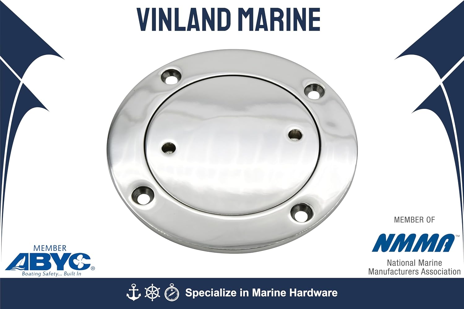 Vinland Marine 316 Stainless Steel Round Inspection Deck Plate Boat Access Hatch Cover/Deck Plate/Inspection Hatch, for Marine Boat Yacht Truck RV (Pack of 1)