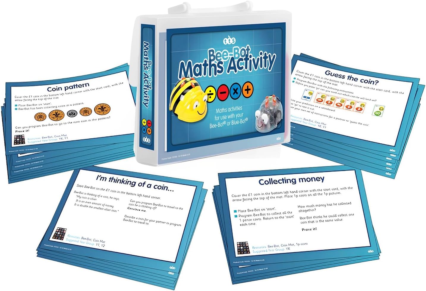 Educational Maths Activity Cards for Bee-Bot or Blue-Bot Coding Robot - STEM Coding Robot Accessories Programming Activity Learning Teaching Tools