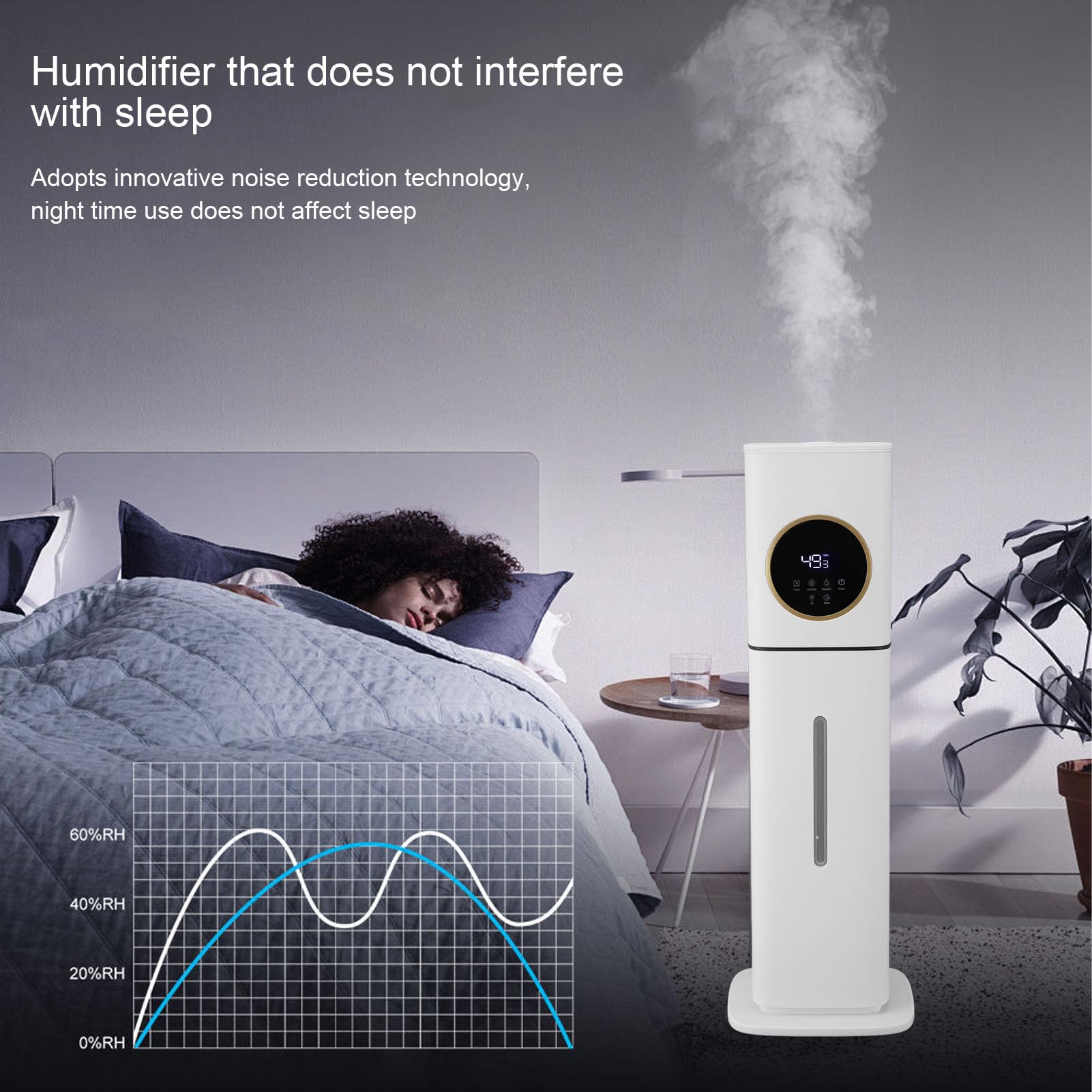Umidificatore per Ambienti Grandi con Serbatoio Dell'acqua da 8 Litri, Riempimento Dall'alto Umidificatori a Nebbia Fredda per Tutta la Casa per Camera da Letto, Oli Essenziali