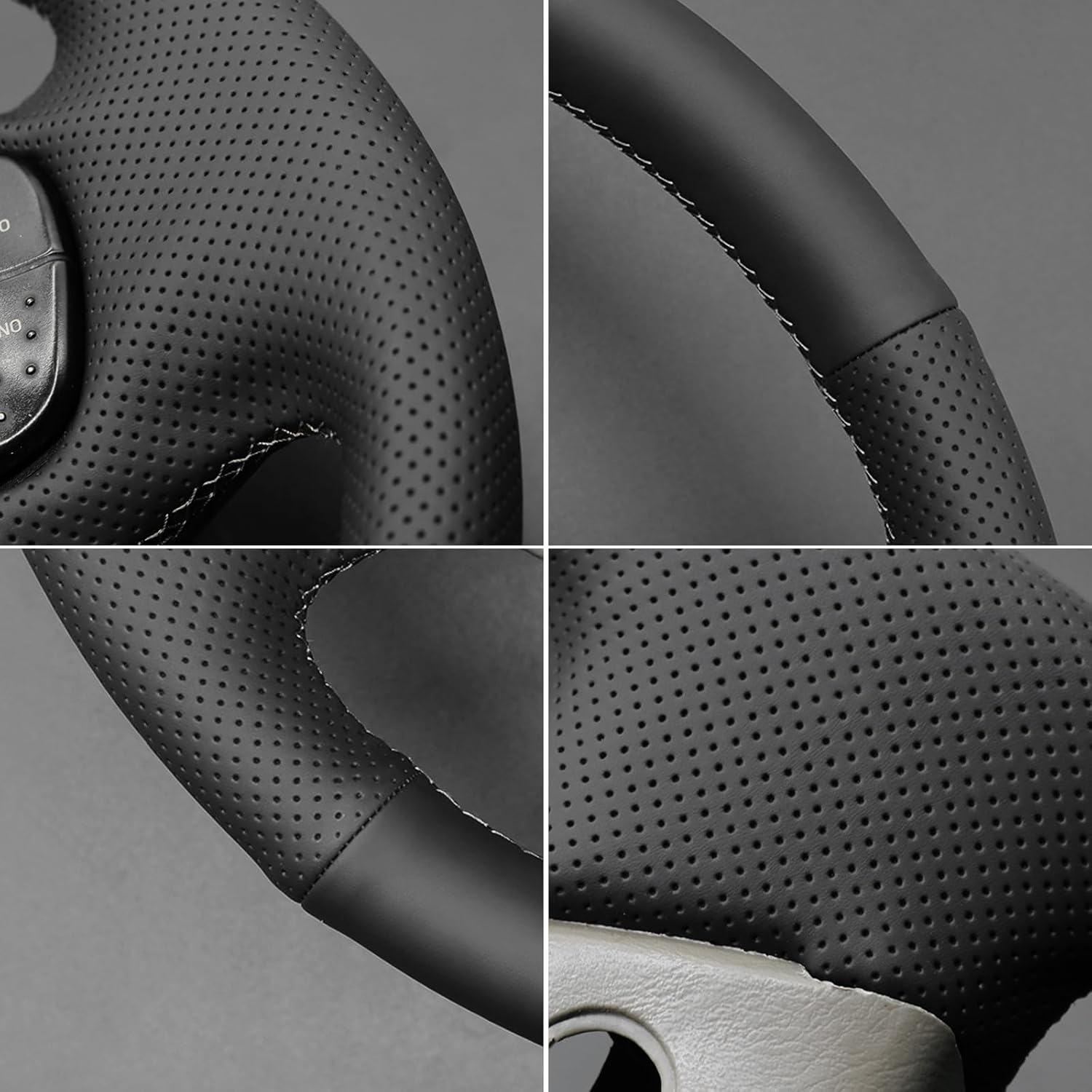 MEWANT Steering Wheel Cover for Ford F150 F250 F350 Expedition Excursion 1997-2003 Hand-Stitched Microfiber Leather Steering Wheel Wrap