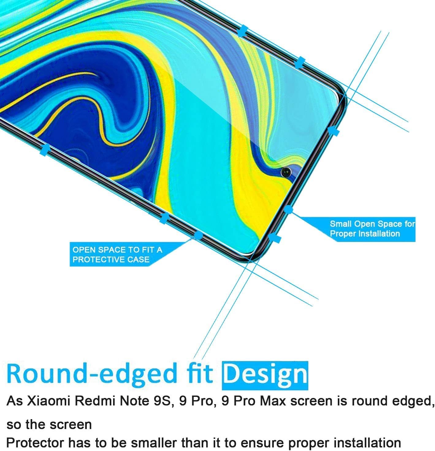 Cracksin [2 Pezzi] Vetro Temperato 9H Per Xiaomi Redmi Note 10, Pellicola Protettiva, Taglio Più Piccolo Per Custodie