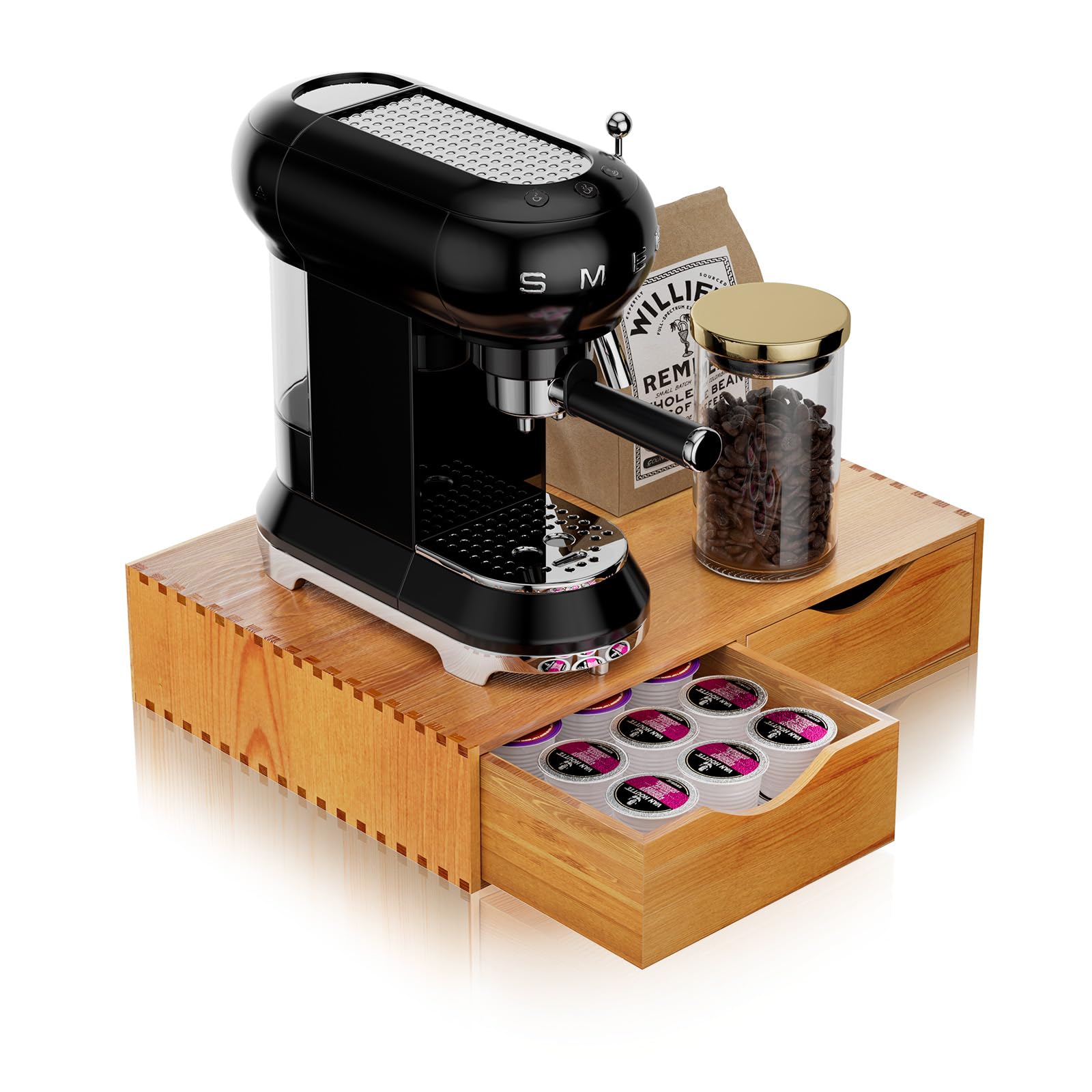 Wooden Coffee Pod Storage Organizer Drawer for K-Cup Pods（Brown）-image-35