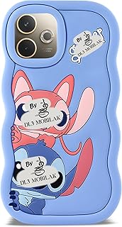 جراب موبايل بتصميم شخصية كرتونية ثلاثية الأبعاد جذابة وممتعة من سيليكون ناعم مقاوم للصدمات للبنات والأولاد والنساء والمراهقين لموبايل أوبو A5 برومن دلع موبايلك لون أزرق