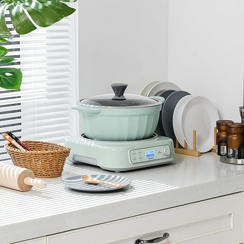 Miniatura 8 de BUYDEEM Olla de cocción lenta 5 en 1 de 4.7 cuartos con olla antiadherente extraíble, compatible con varios utensilios de cocina, dos controles de