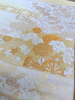 【美品 】花文様 金銀糸 正絹 Amazon.co.jp: 美保姿苑 西陣織 花車文 金銀糸 袋帯 正絹 花柄