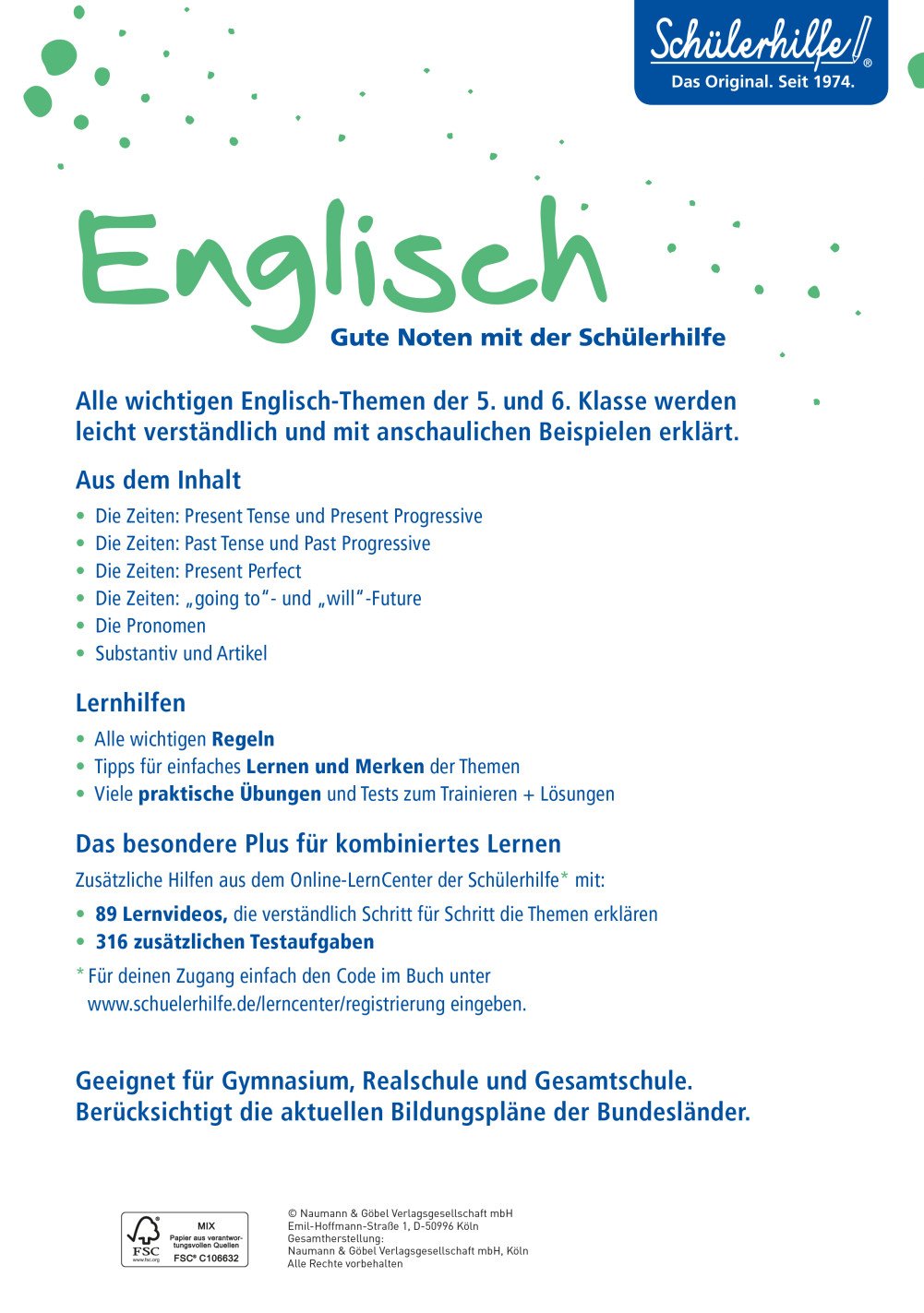 XXL-Lernbuch Englisch 5./6. Klasse: Gute Noten mit der Schülerhilfe