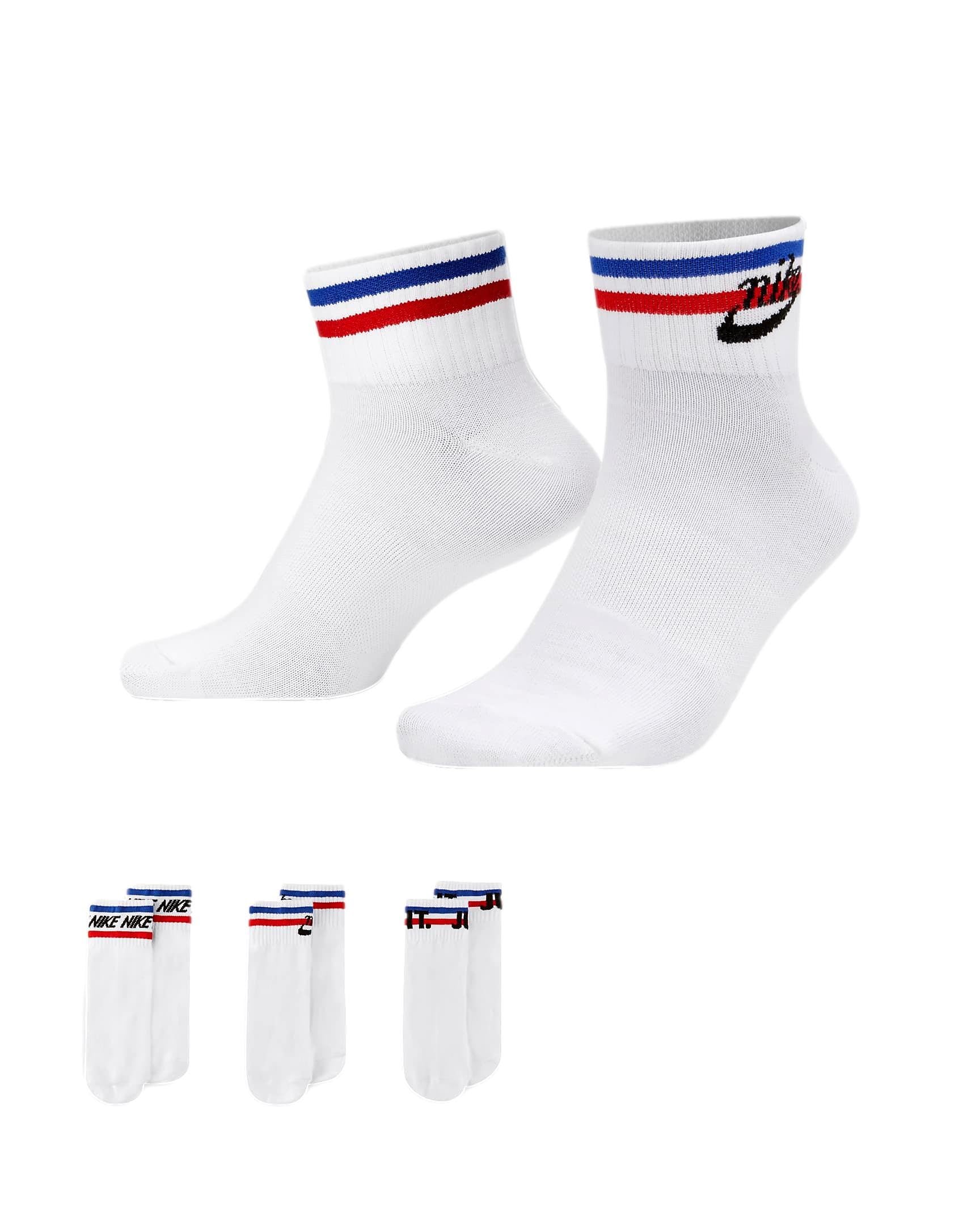 Nike Mens Everyday Essential Ankle Socks 3-Pack